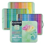 Set 74 Creioane Colorate Pastelate, Cutie Metalica, 2 Carti Desen