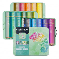 Set de 74 creioane colorate, 72 culori pastelate + 2 carti colorat desen