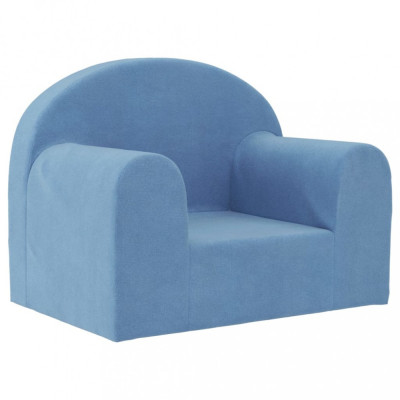Canapea pentru copii, albastru, pluș moale foto