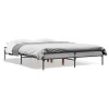 Cadru Pat Gossi, 135x190 cm, Gri Sonoma, Lemn si Metal, Pat Dormitor, Somiera inclusa