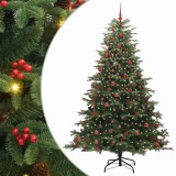 VidaXL Brad de Crăciun artificial Verde 210 cm PVC și metal și plastic 3395559