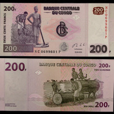 Congo 200 Francs 2013 UNC necirculata **