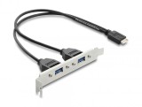 Bracket USB Type E Key B la 2 x USB-A 5 Gbps 0.3m, Delock 67346