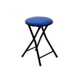 Taburet pliant Maroc, cadru metalic, piele ecologica, 80 kg, multicolor
