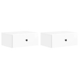 vidaXL Dulap de noapte suspendat cu sertar 2 pcs Alb foarte lucios 899134