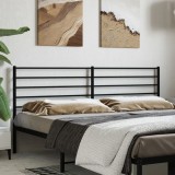 vidaXL Tăblie de pat metalică, negru, 200 cm