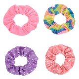 Elastice Textile pentru păr copii: Roz Fluorescent și Rainbow, CMCLASS