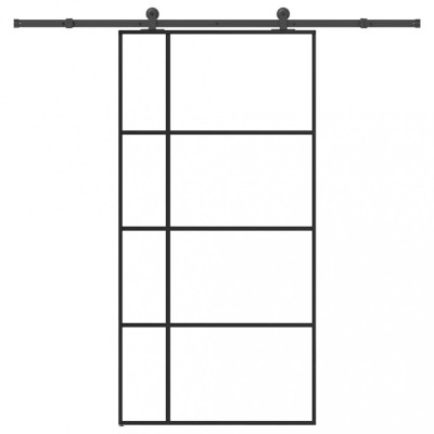 vidaXL Ușă glisantă cu set feronerie 102,5x205 cm sticlă ESG/aluminiu foto