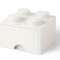 Cutie depozitare LEGO 2x2 cu sertar, alb