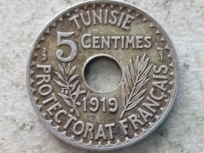 TUNISIA-5 CENTIMES 1919 foto