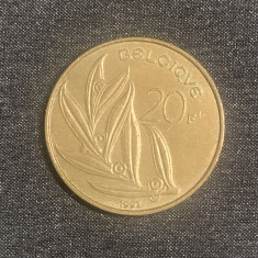 Moneda 20 franci 1993 Belgia