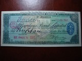 MAREA BRITANIE BARCLAYS BANK CEC DECALATORIE 10 POUNDS 1960 FOLOSIT IN SAN REMO