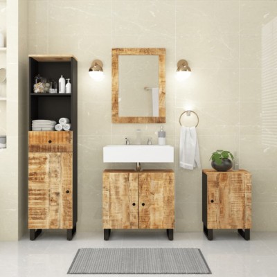 vidaXL Set mobilier de baie, 4 piese, lemn masiv de mango foto