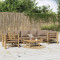Set mobilier de gradina cu perne gri taupe, 7 piese, bambus GartenMobel Dekor
