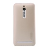 Husa asus zenfone 2 laser ze500kg nillkin frosted shield auriu + folie de protectie, Flippy