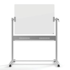 Tabla mobila NOBO Brilliant, sticla, 120x90 cm, magnetica, include marker, tavita si magneti, alb