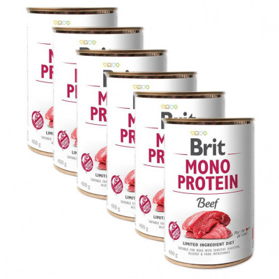 Conservă Brit Mono Protein Beef, 6 x 400 g foto