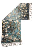 Fular tip esarfa pictata FM, Dacali, turcoaz, 185x75 cm