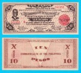 Filipine (p#S649) 10 Pesos 1942 aUNC &#039;Negros Occidental&#039; serie: 101455 B