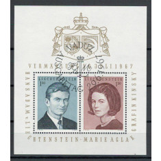Liechtenstein 1969 478/79 bl 7 stampilat - Casatoria printului Hans-Adam