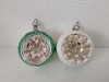 Lot 2 globuri vechi vintage West Germany, Craciun, model deosebit, cca 6cm diametru
