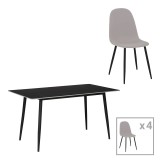 Cumpara ieftin Set masa si scaune 5 buc Bella Pako World Gri deschis 120x60x75 cm