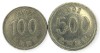 Moneda Coreea de Sud, Lot 18: 100 &amp; 500 Won 2002 - Numismatica