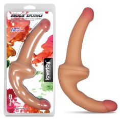 Dildo Dublu Double-Ended Strapless, Lovetoy, silicon premium, fara bretele 30 cm