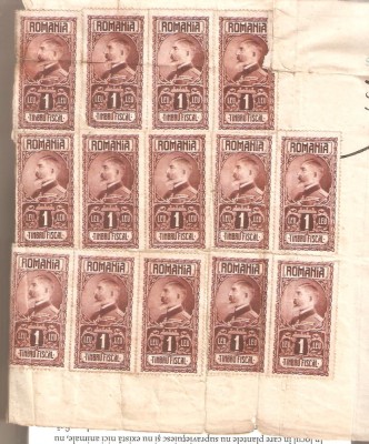 Timbre Fiscale 1 leu Ferdinad I foto