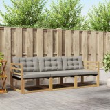 vidaXL Set de canapele de exterior cu pernă 3 pcs Alb și gri deschis 3388361
