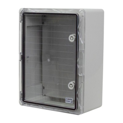 Cutie distributie IP65 din ABS gri, usa transparenta, placa metalica, 300x400x170 mm PP3014 foto