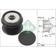 Fulie alternator Toyota Camry Sedan ( V4 ), Matrix ( E14 ), Previa 3 ( R2, Rav 4 3 ( A3 ), 2.4 (ACV40), 2.4 (ACV40_), 2.4 (AZE14_), 2.4 4WD (AZE144),