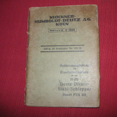 Cartea tehnica Tractor - Deutz D 7825 (limba germana)