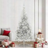 VidaXL Pom de Crăciun artificial pre-iluminat Argintiu 240 cm PET 3397235