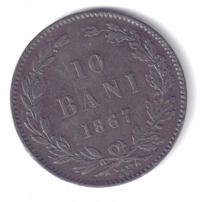 ROMANIA 10 BANI 1867 WATT STARE FOARTE BUNA foto