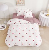 Lenjerie De Pat Daedalus Xc035, Bumbac, 4 Piese, Cu Elastic, Imprimeu, Roz