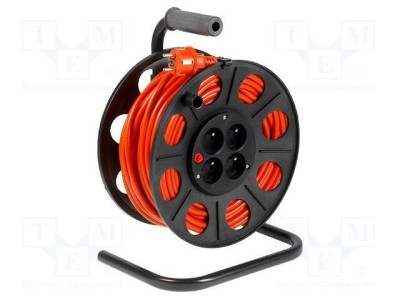 Prelungitor alimentare JONEX 3x1,5mm&amp;sup2; bobinat 30m cu 4 prize PVC 10A foto