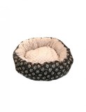 Culcus moale cu perna pentru caine pisica Model Minky culoare crem-maro, AVEX