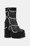 Koi Footwear botine culoarea negru, cu toc drept, Spectral Shackles of a Lamented Soul