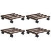 VidaXL Suport cu role pentru plante, 4 buc., 25x25 cm, lemn de cedru 246442