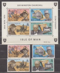 A12 S5 4 - Colita si timbre foarte vechi - Isle of Man - personalitati