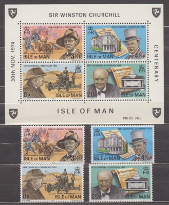 A12 S5 4 - Colita si timbre foarte vechi - Isle of Man - personalitati foto