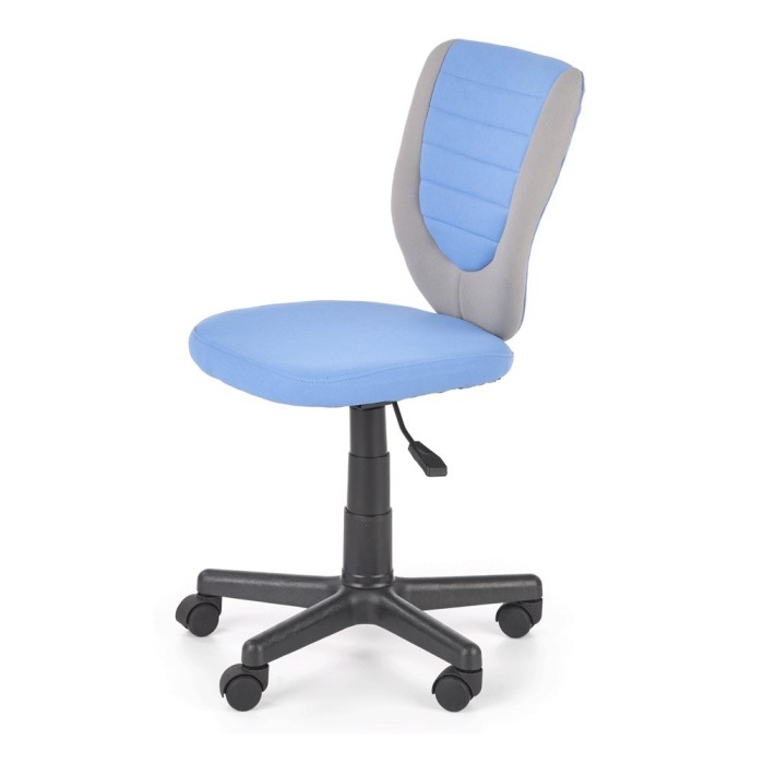 Scaun birou copii HM Toby, ergonomic, cadru polipropilena, rotativ, inaltime reglabila, 80 kg, gri albastru