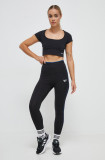 Reebok colanti femei, culoarea negru, neted