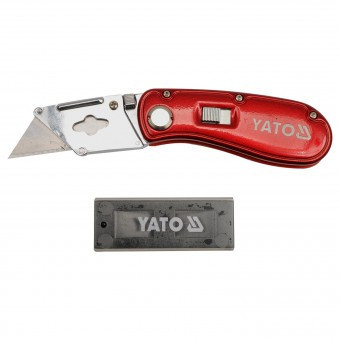 Cutter pliabil Yato YT-7534, 5 lame rezerva 61x33x0.5 mm foto