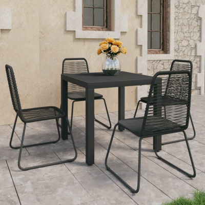 Set mobilier de gradina, 5 piese, negru, ratan PVC GartenMobel Dekor foto