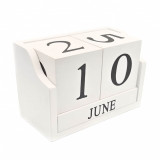 Calendar din Lemn, 14 x 9x 7 cm, Alb, Jovy