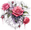 Sticker decorativ, Trandafiri, Roz, 61 cm, 1343STK-23