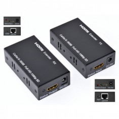 Extender HDMI 60m prin Utp/Ftp Cat 5E/6 568B-60 foto