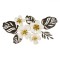 Decorațiune de Perete, Model Flori Metalice, Culori Ecru-Maro-Auriu, Dimensiuni 65x36x3.5 cm